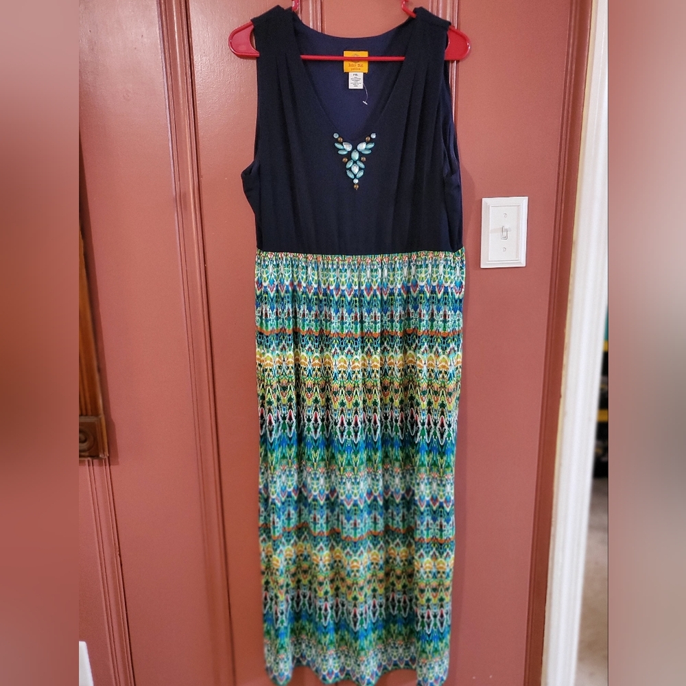 Ruby Rd.  printed maxi tank dress sz Petite XL